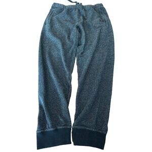 Roots Sweatpants Mens Medium Grey Cuffed Joggers Beaver Logo Zip Pockets Casual‎